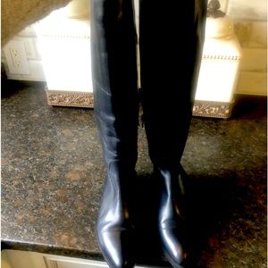 Italian Leather Riding Boot with adjustable Calf Strap. Size 6.